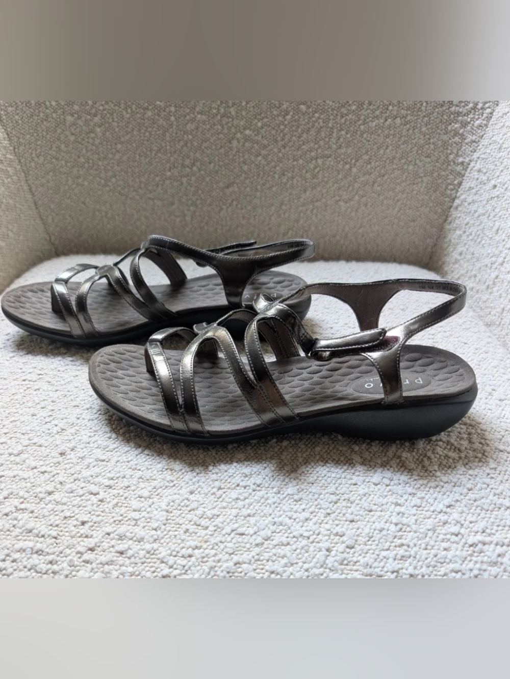 Clarks Privo Metallic Bronze Strappy Slingback Sandals - new!